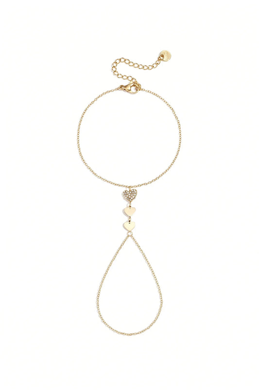 Armband met Hart Bedel & Strass – Goud of zilver HC001
