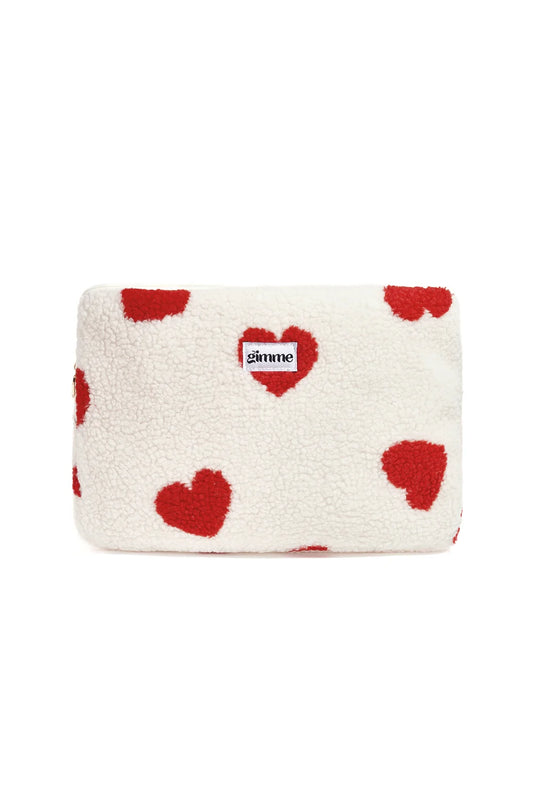 Laptophoes Creme rood teddy L008