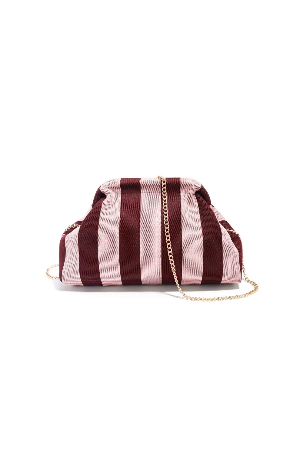 T018 Schoudertas met bordeaux roze Chain Strap