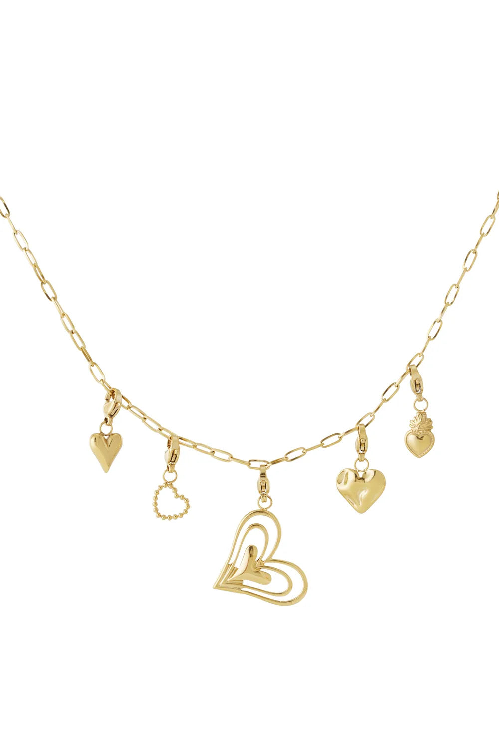 Gouden Hart Bedelketting – Tijdloos & Elegant Charm ketting  BK016