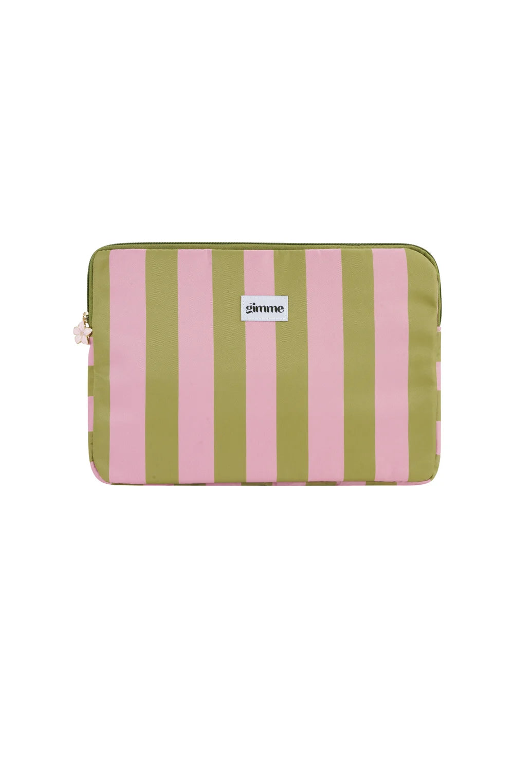 Laptophoes Roze groen gestreept L005