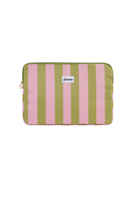 Laptophoes Roze groen gestreept L005