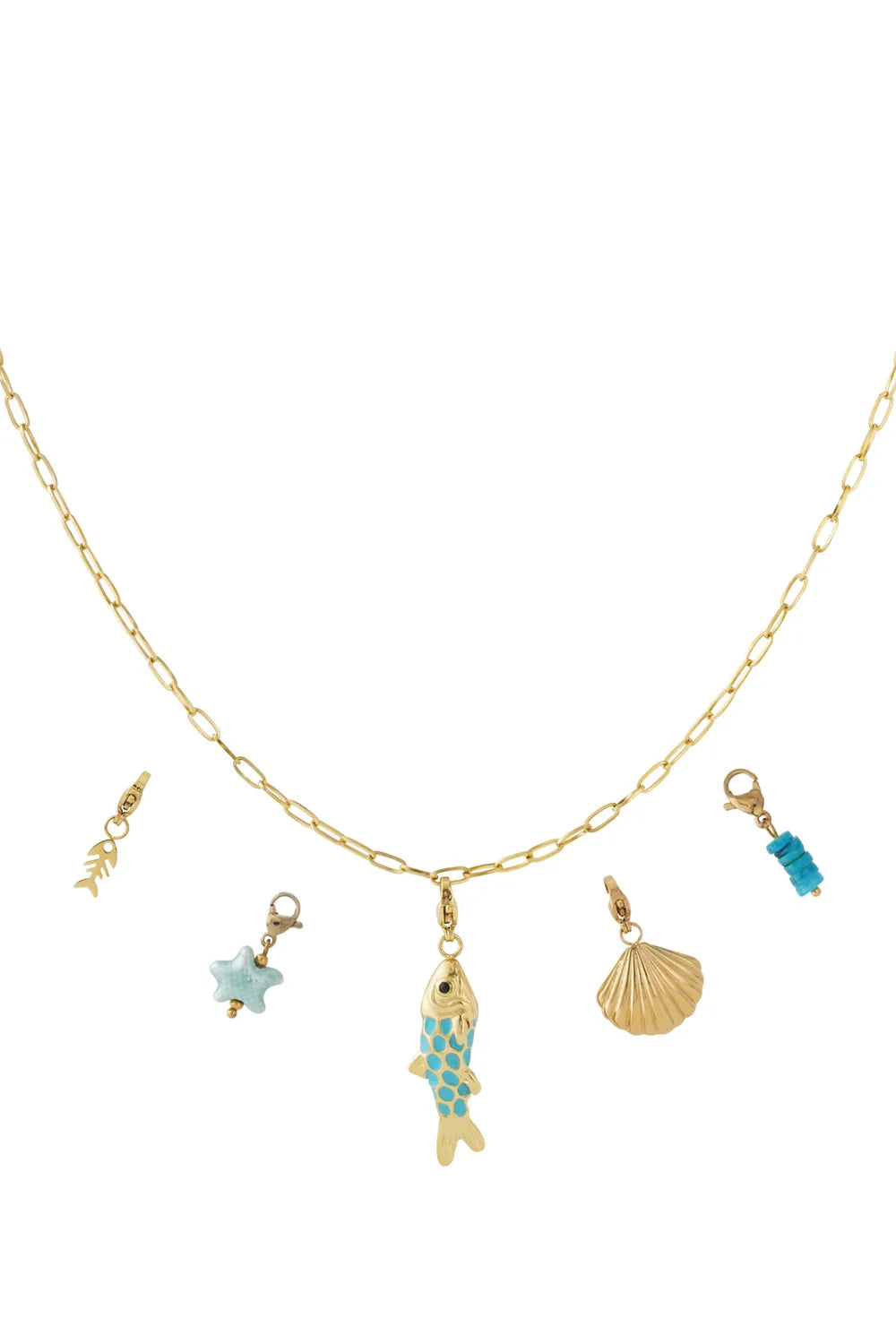 Ocean Charm – 14K Gold Plated Bedelketting BK006