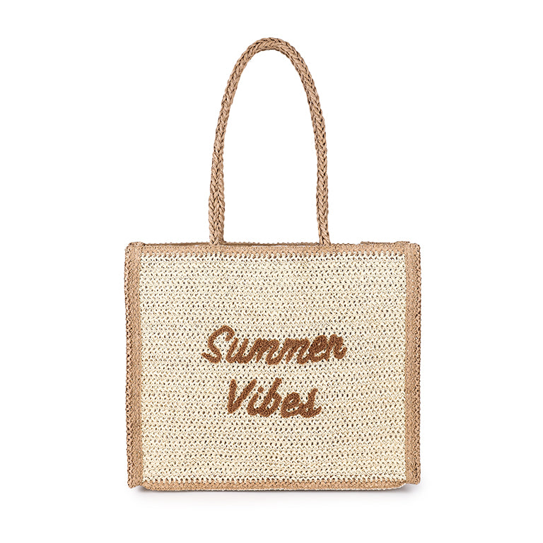 T008 Strandtas “Summer Vibes” (38 x 32 cm)