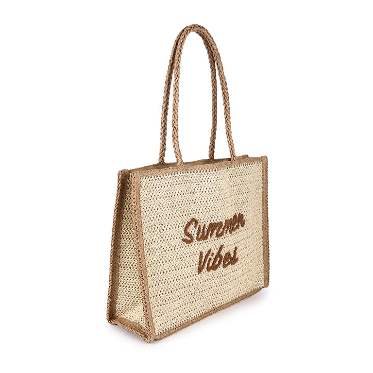 T008 Strandtas “Summer Vibes” (38 x 32 cm)