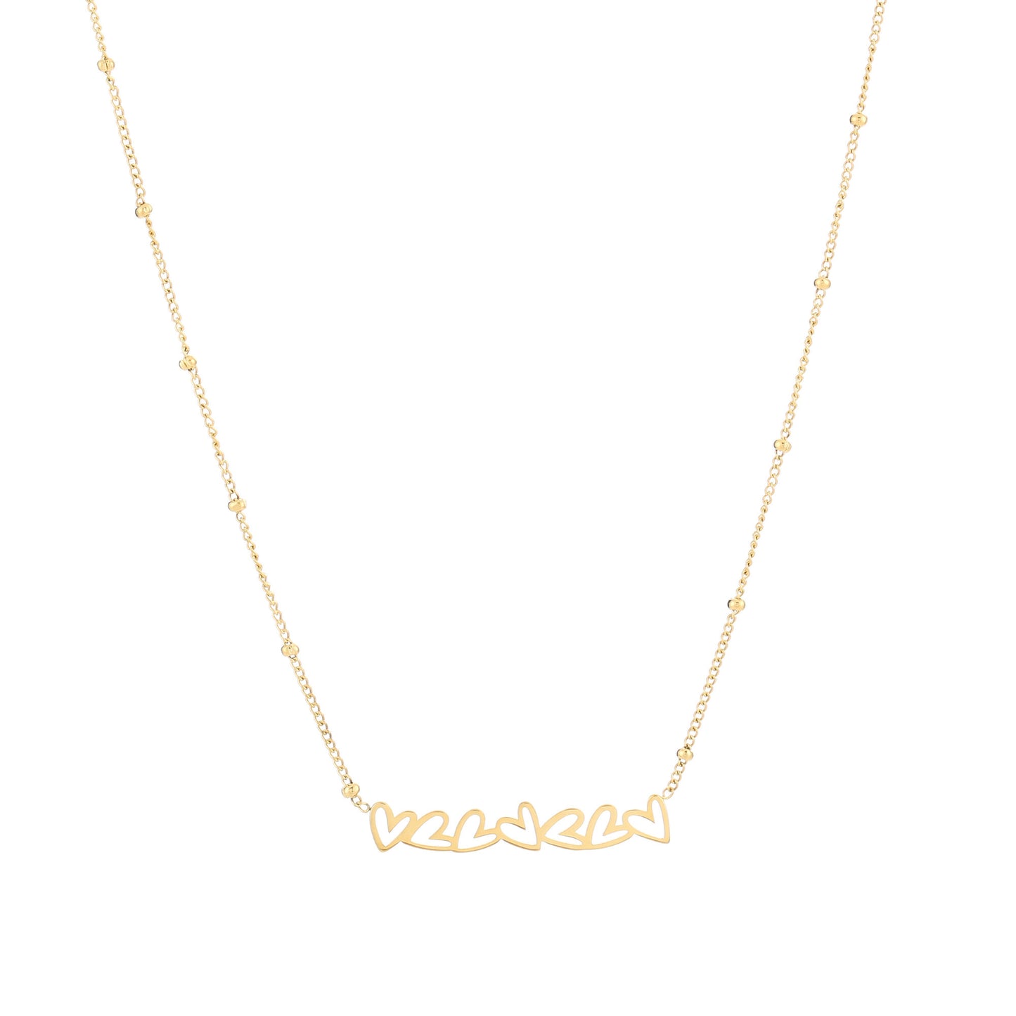 olden Hearts Ketting – Minimalistische Hartjes Ketting van Stainless Steel K010
