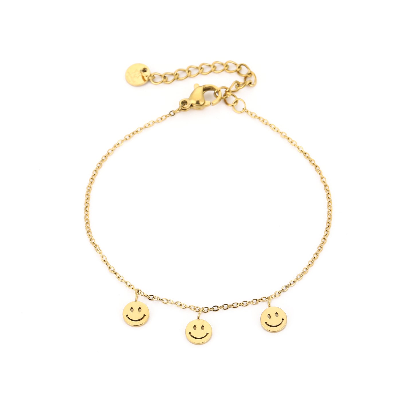 Happy Vibes – Gouden Smiley Armband SA027