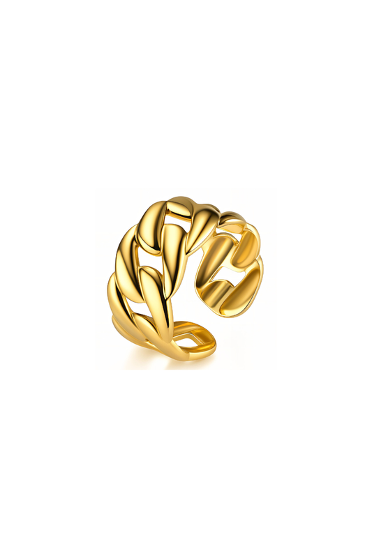 Golden Adjustable Ring R009
