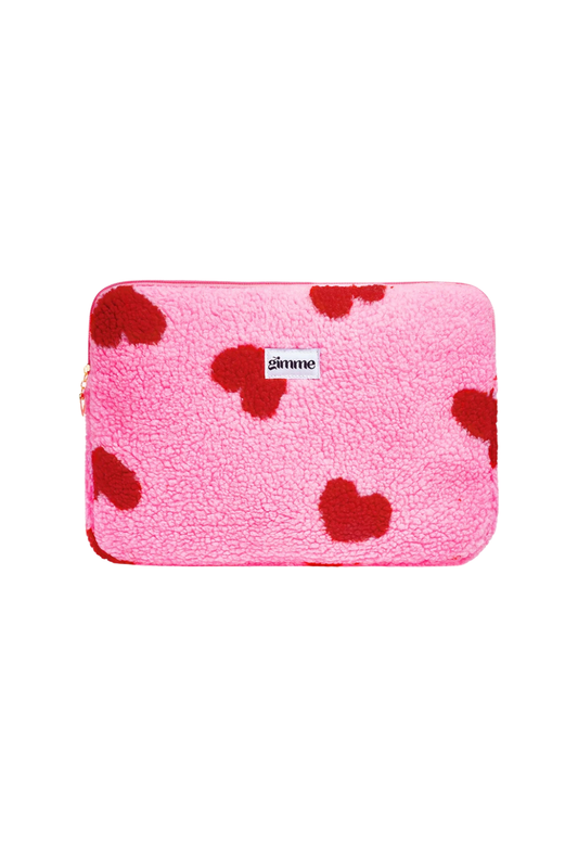 Laptoptas Hartjesprint roze L002