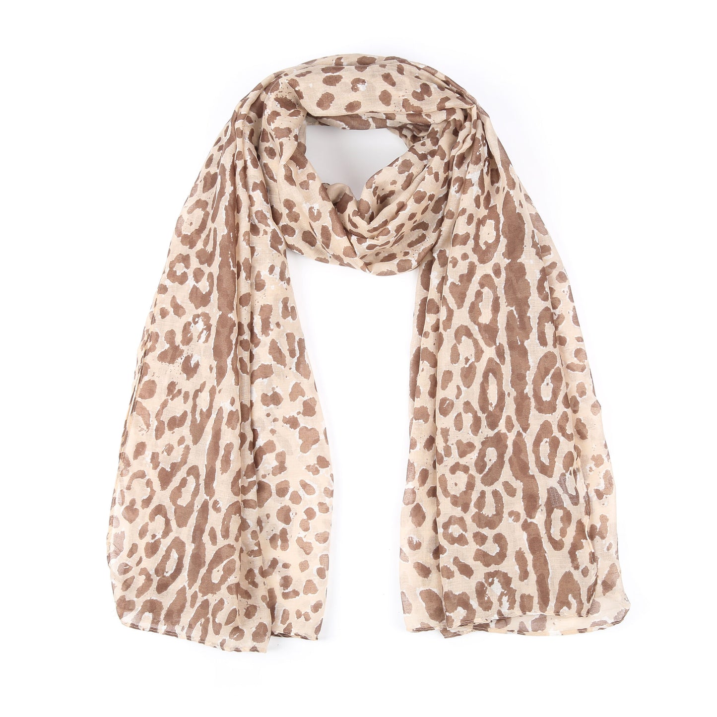 Soft Leopard Sjaal – Beige Panterprint Dames Sjaal FREE gift F009