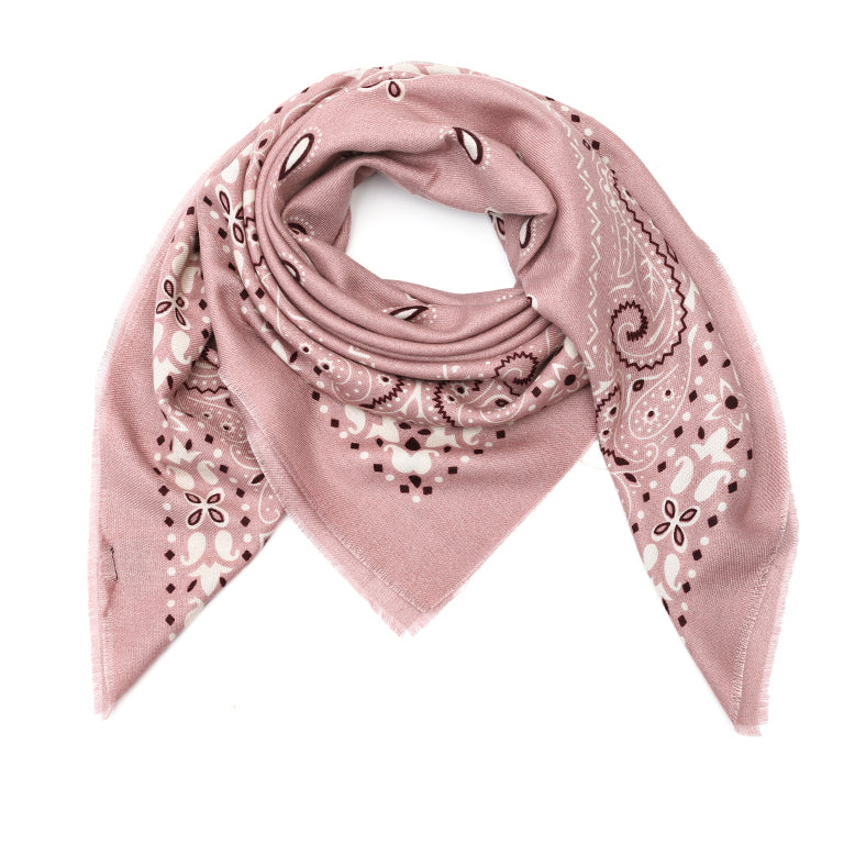 Bohemian Chic – Zachte Sjaal met Paisleyprint pink Z017