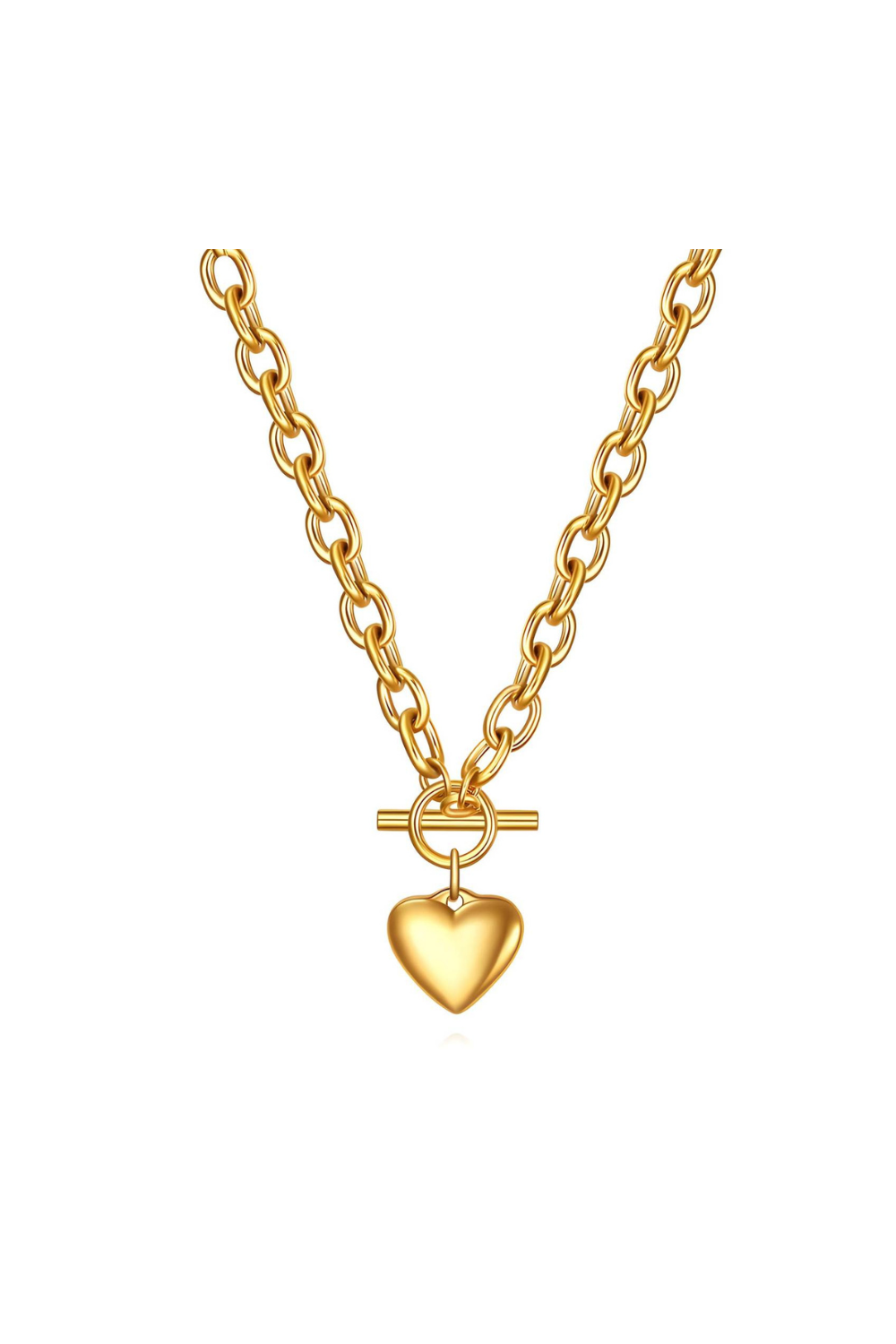 Stainless Steel ketting Golden Heart K007