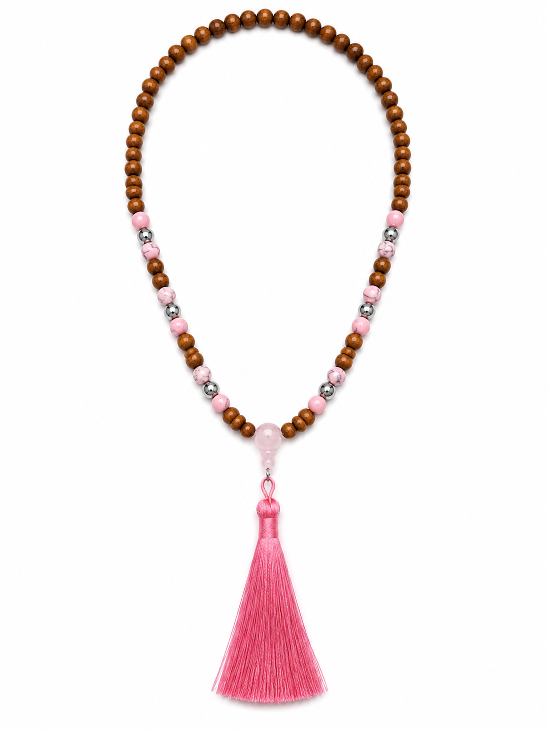 Ketting hout roze K006