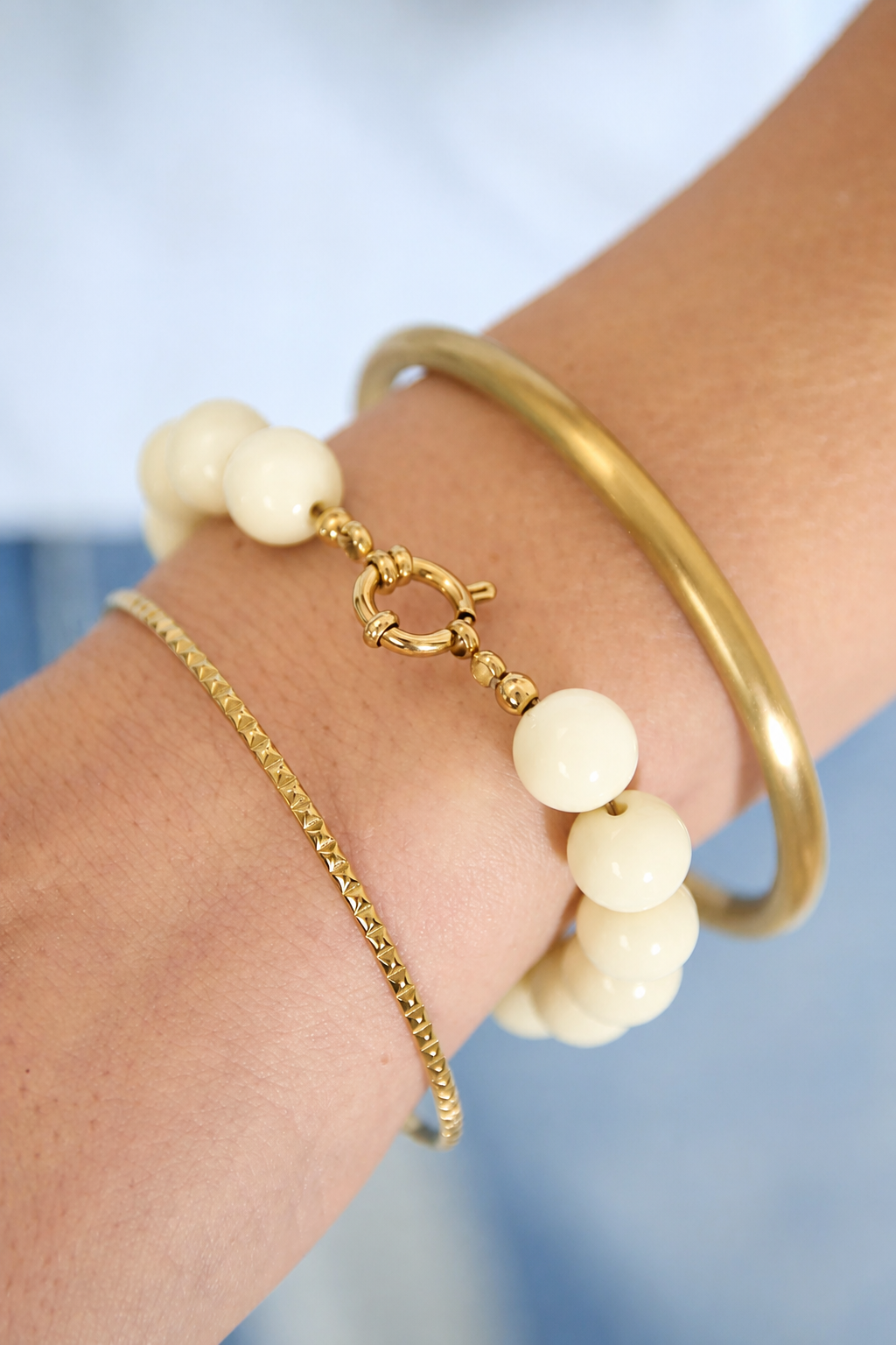 Kralenarmband creme K008