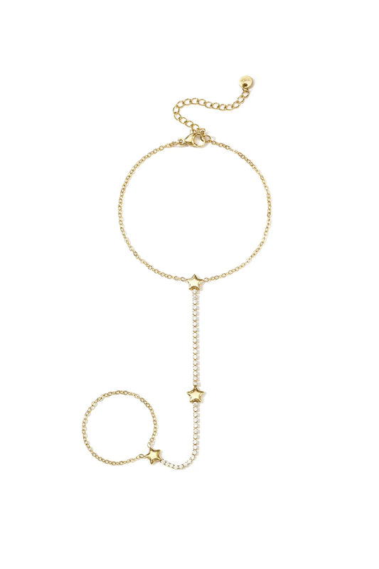 Armband met ster Bedel & Strass – Goud of zilver HC002