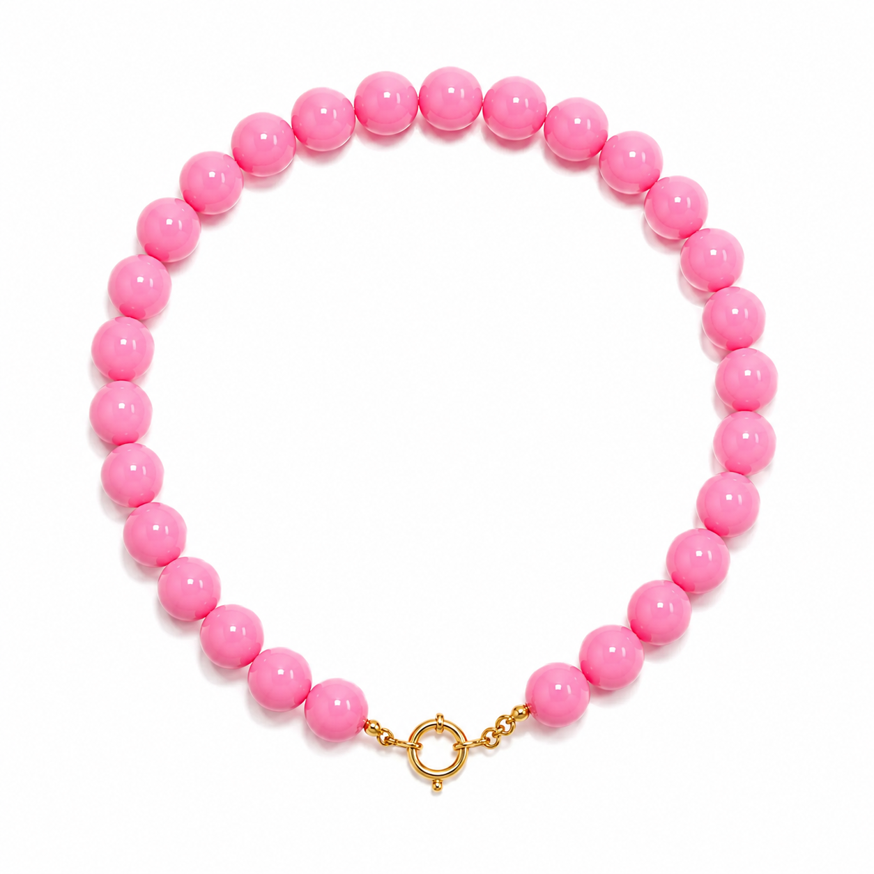 Stainless Steel Kralen Ketting – Soft pink Elegance K017