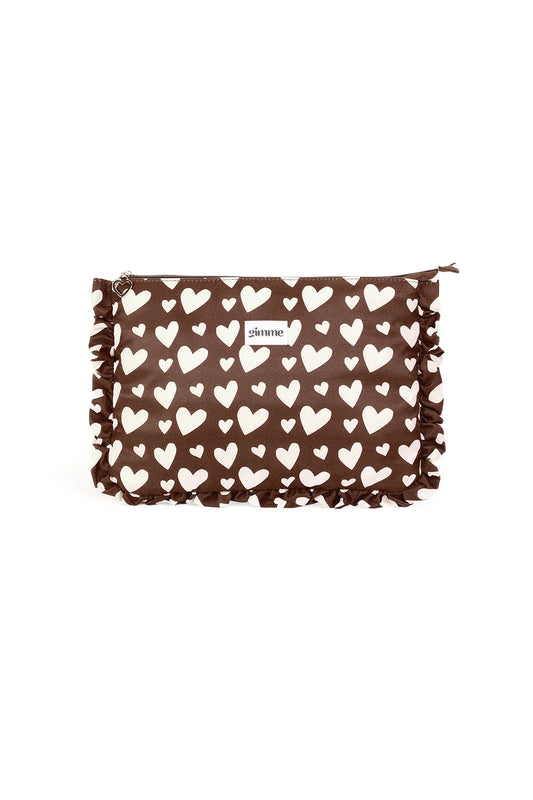 Laptophoes Heart patters brown L010