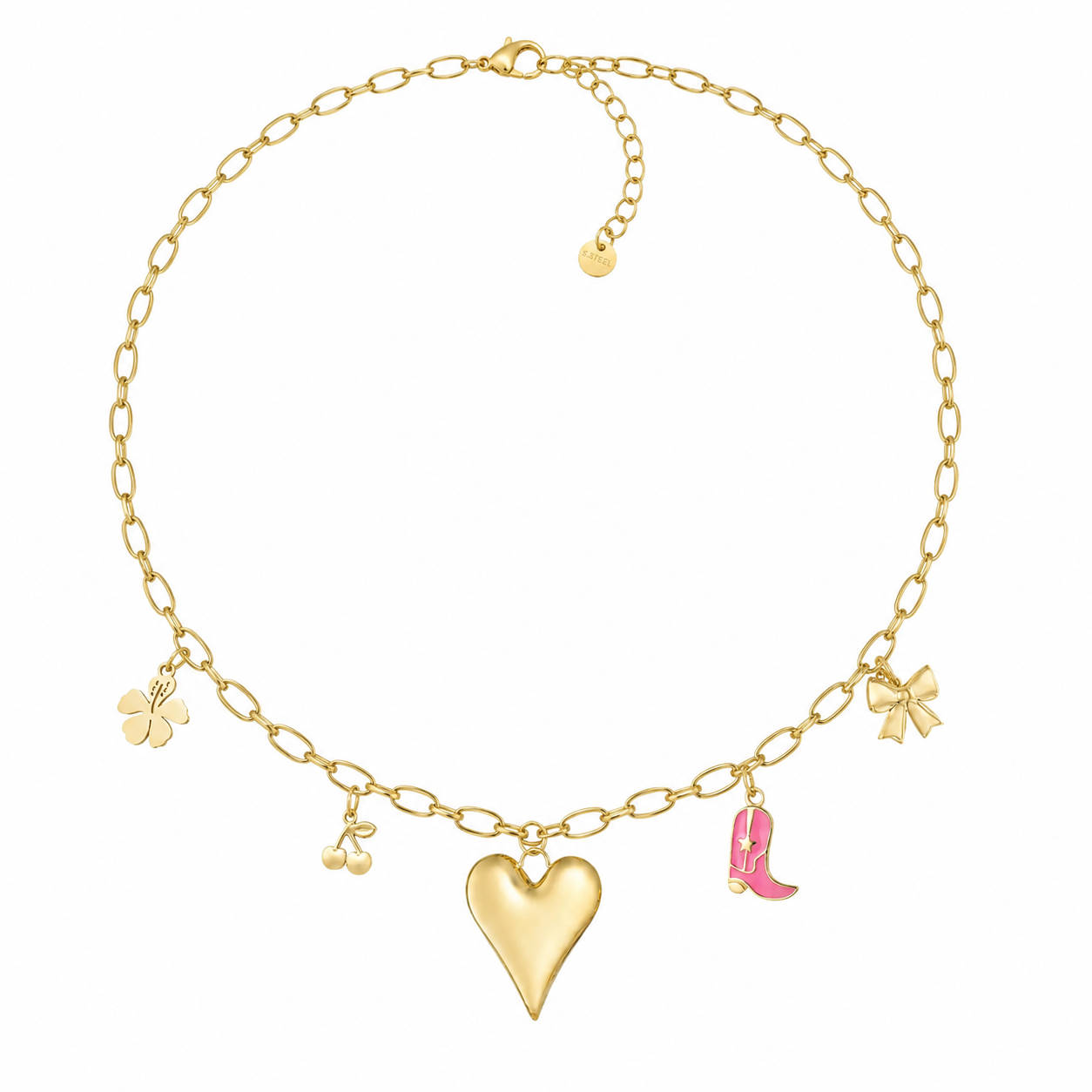 Hartjes ketting met hanger – Stainless Steel K008