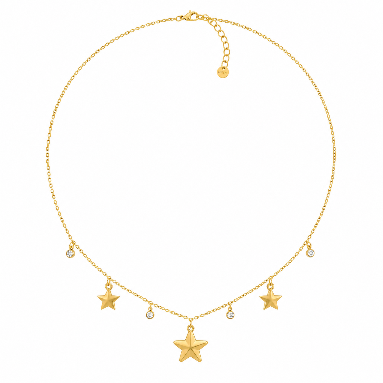 Ster ketting met strass – Stainless Steel K009