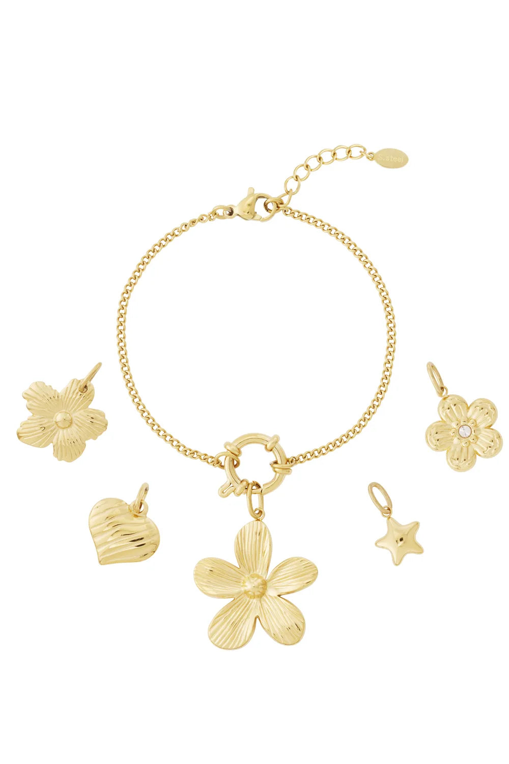 Flower Charm Armband BA019