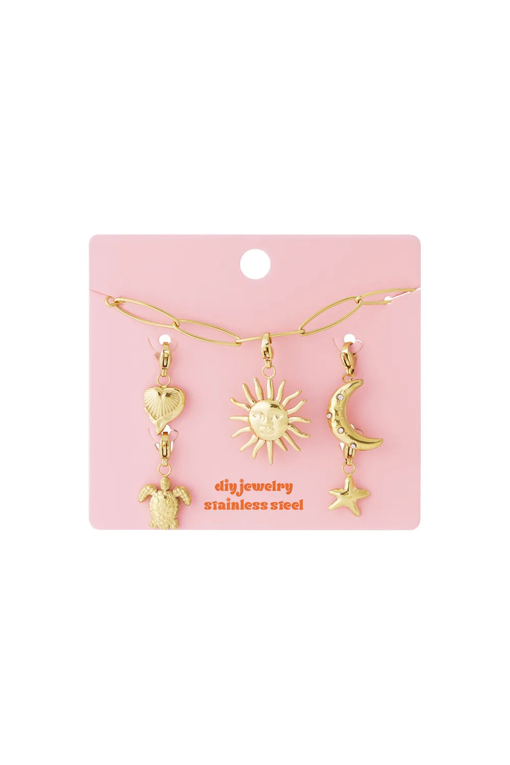 Celestial Glow – 14K Gold Plated Zon & Maan Bedelketting BK005