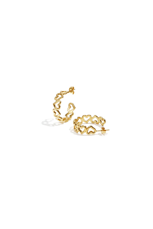 Oorbellen rond hartjes O001