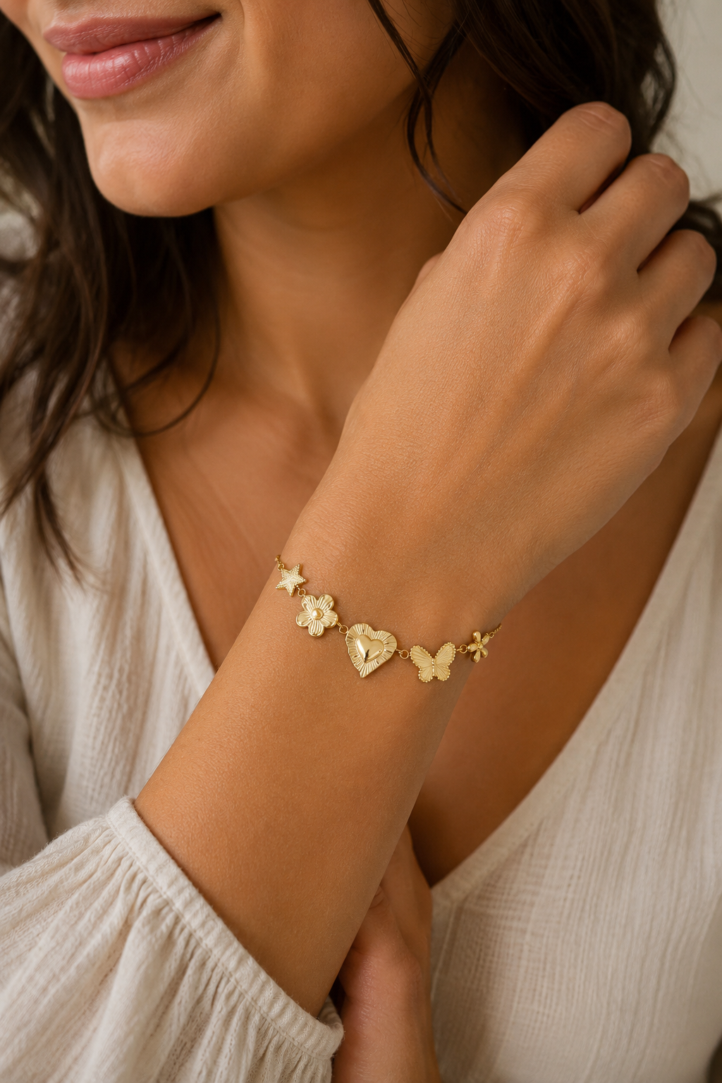 Giftbox C007 Luxe armband gold butterfly