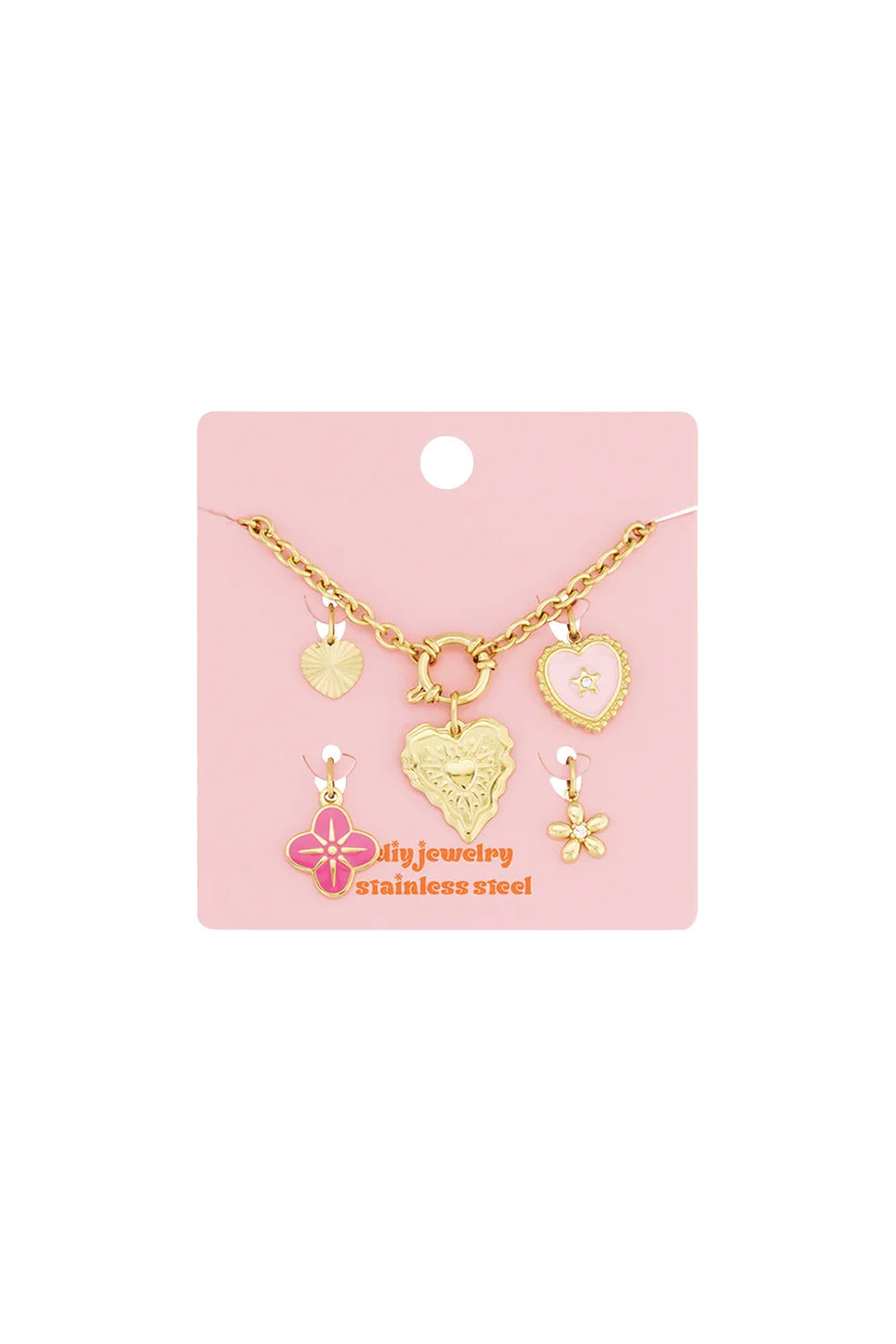 Heart & Flower Charm Armband BA010