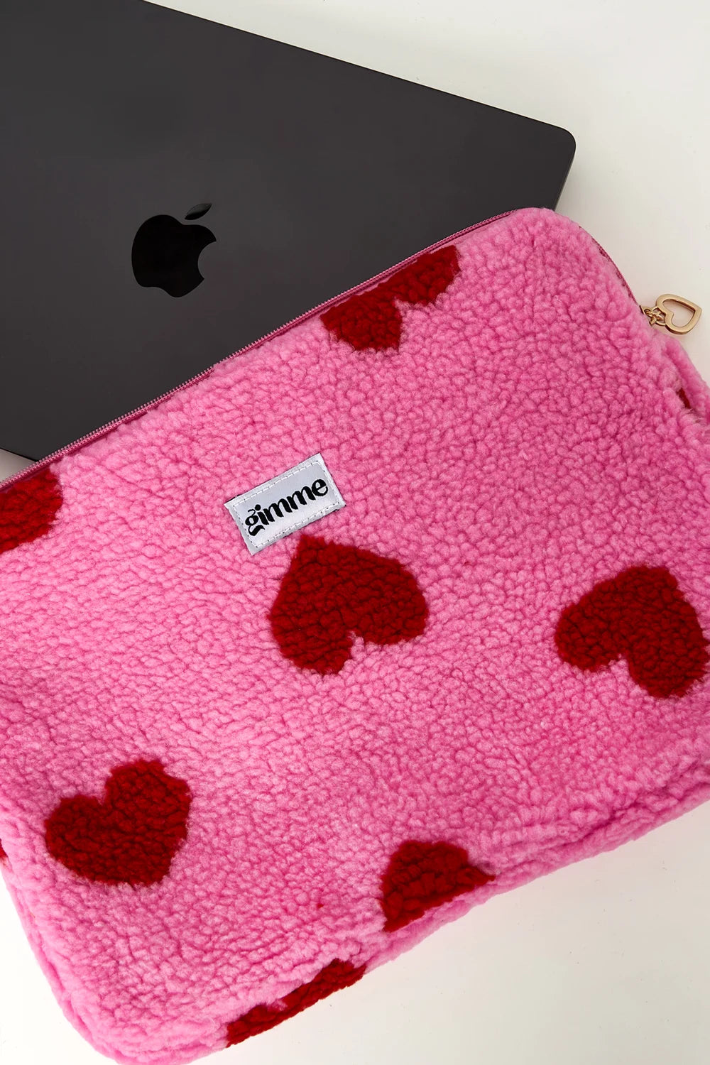 Laptoptas Hartjesprint roze L002