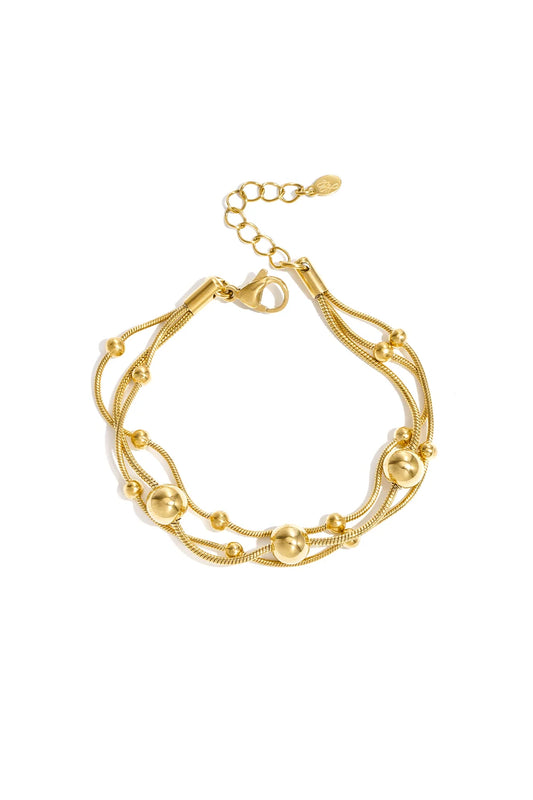 Stainless steel polkadot layer armband SA000