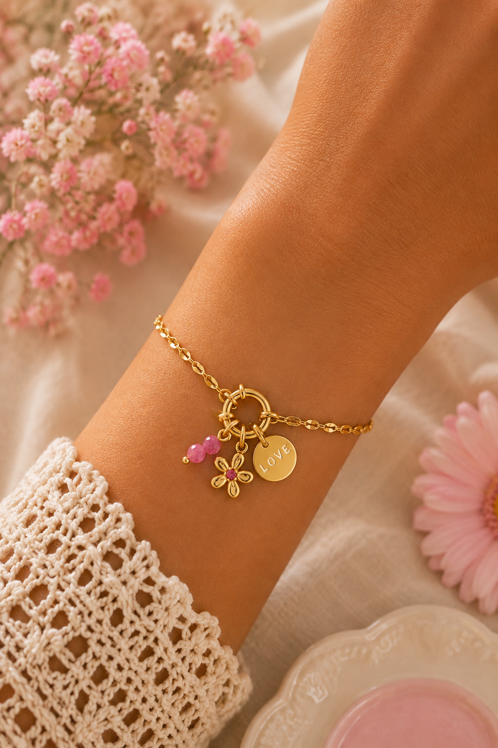 Bloemenpracht om je pols bedelarmband BA012