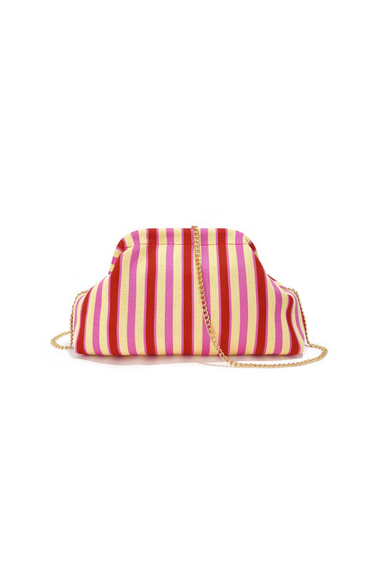 T015 Schoudertas met Geel roze rood & Gouden Chain Strap