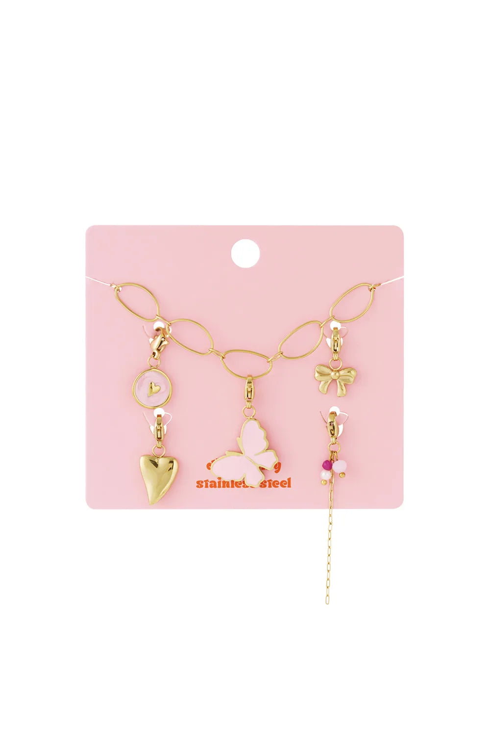 Romantische Gouden Bedelketting – Liefdevolle Details BK011