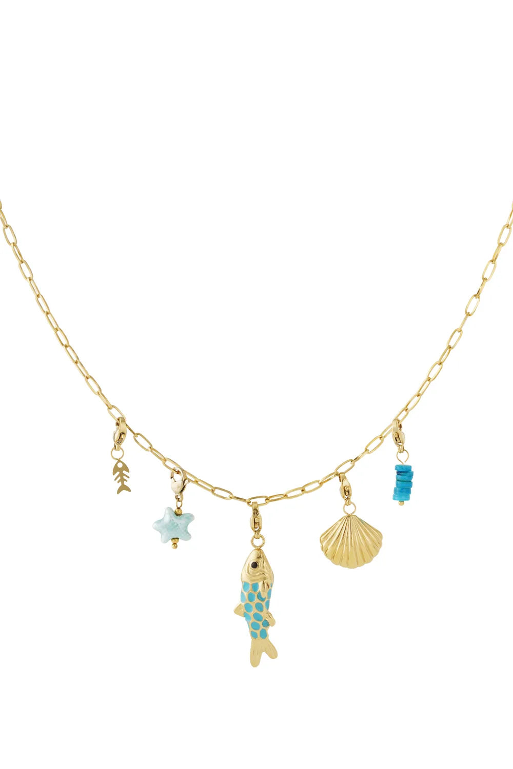 Ocean Charm – 14K Gold Plated Bedelketting BK006