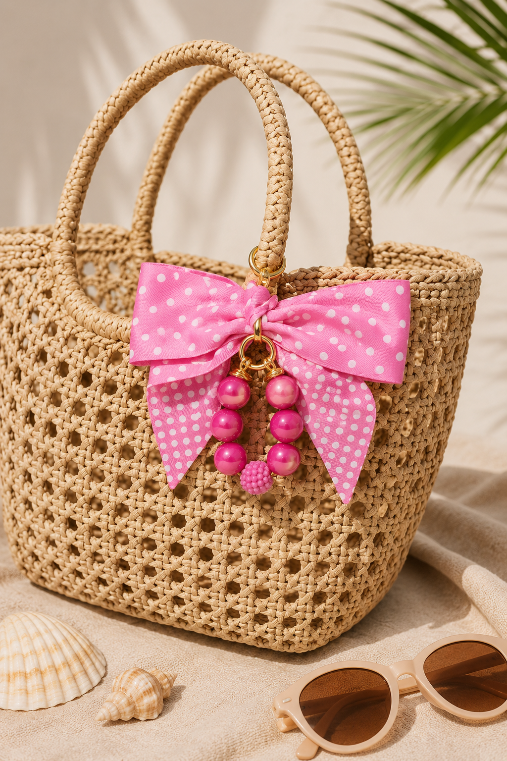 Tassenhanger strik roze T001