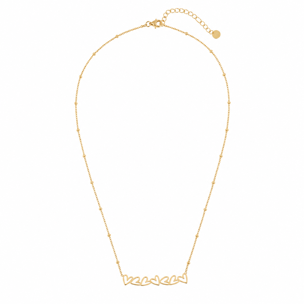 olden Hearts Ketting – Minimalistische Hartjes Ketting van Stainless Steel K010